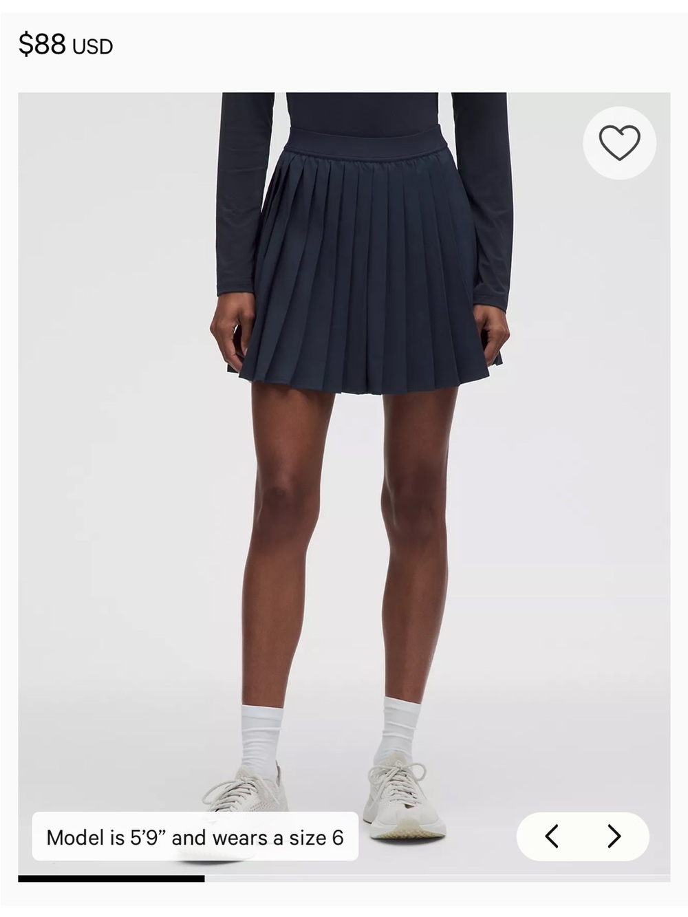 lululemon athletica Pleated Mini Skirt - Navy